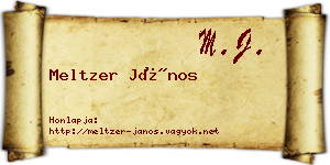 Meltzer János névjegykártya